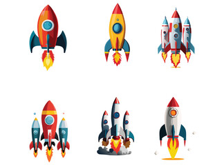 set of space rocket