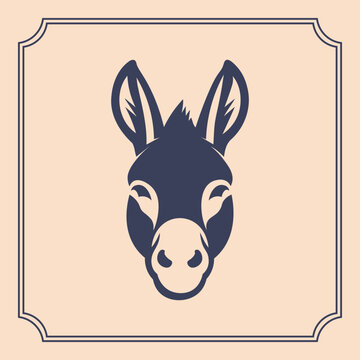 donkey head silhouette logo style illustration