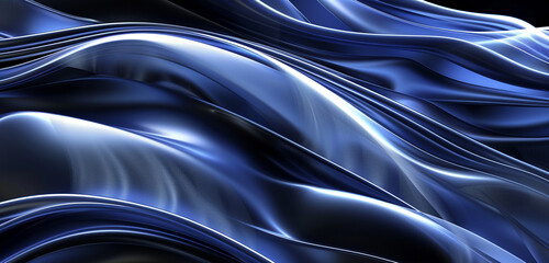 Fototapeta premium Abstract glowing indigo lines in a luxurious curved pattern, perfect for elegant designs.