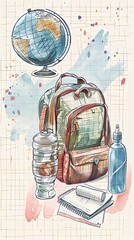 Traveling the World Student s Backpack with Essential Gear for and Discovery