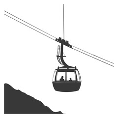 Silhouette Aerial tramway black color only