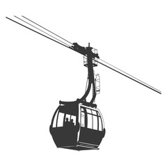 Silhouette Aerial tramway black color only