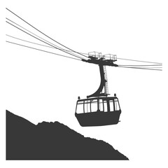 Silhouette Aerial tramway black color only