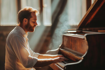 Harmony in Shades: Portrait of a Composer by the Piano