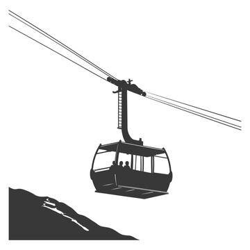 Silhouette Aerial tramway black color only
