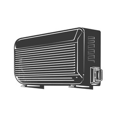 Fototapeta premium Silhouette Air conditioner black color only