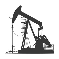 Silhouette pumpjack black color only