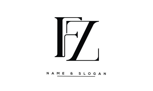 ZF, FZ, Z, F Abstract Letters Logo Monogram