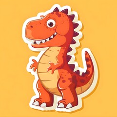 Happy dinosaur sticker
