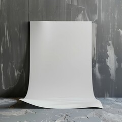 Blank Bent Poster Mockup Background Isolated with Shadow