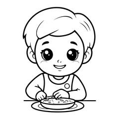 Cute vector illustration Kid doodle for kids coloring worksheet