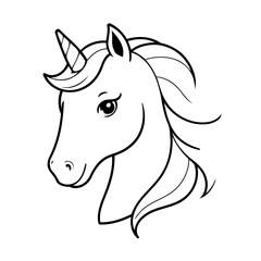 Vector illustration of a cute Horse doodle drawing for kids page