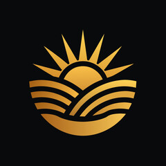 golden sunrise icon logo