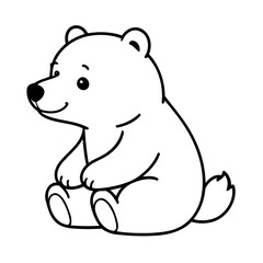 Vector illustration of a cute Bear drawing for children page