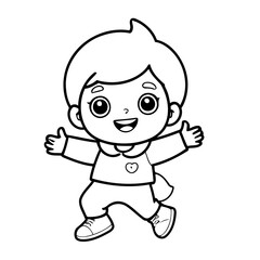 Cute vector illustration Kid doodle colouring activity for kids