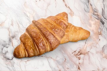 Croissant bread  tasty dish on the desk
