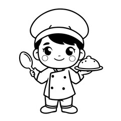 Cute vector illustration Chef hand drawn for toddlers