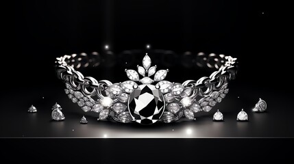 Image of a stunning and unique black diamond tiara, perfect for a queen