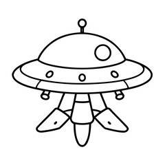 Cute vector illustration UFO doodle for toddlers worksheet