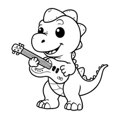 Simple vector illustration of Dino for children colouring activity