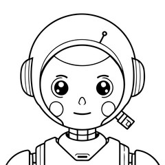 Simple vector illustration of Robot doodle for toddlers worksheet
