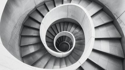 Fototapeta premium architecture of background. Details of helical staircase white and black 