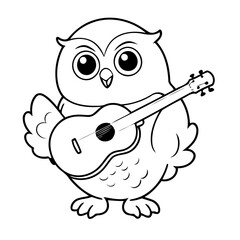 Cute vector illustration Owl for kids colouring page