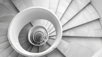  architecture of background. Details of helical staircase  white and black 