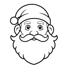 Obraz premium Vector illustration of a cute Santa doodle for toddlers coloring activity
