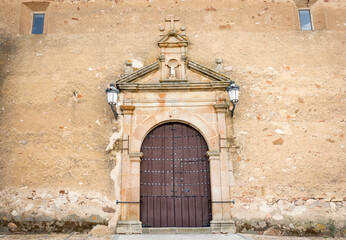 portal of the Church of Our Lady of Hope in Valencia del Ventoso, comarca of Zafra - Rio Bodion, province of Badajoz, Extremadura, Spain