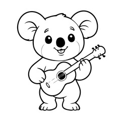 Cute vector illustration Koala hand drawn for kids coloring page