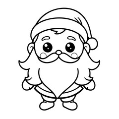 Obraz premium Vector illustration of a cute Santa drawing for toddlers book