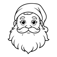 Vector illustration of a cute Santa drawing for toddlers coloring activity
