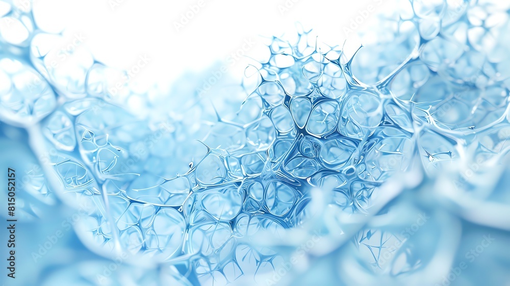 Fototapete create a 3d rendering of a blue translucent organic structure, resembling a complex cellular formati