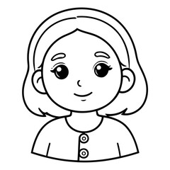 Cute vector illustration Oldwoman doodle colouring activity for kids