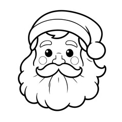 Fototapeta premium Cute vector illustration Santa for kids colouring page
