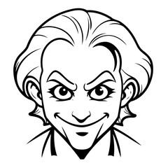 Simple vector illustration of Joker for children colouring activity