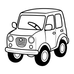 Vector illustration of a cute Car doodle for kids coloring worksheet