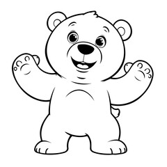 Cute vector illustration Bear for kids coloring activity page