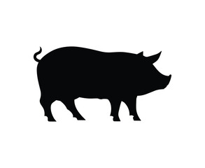 Silhouette of a pig vector illustration.