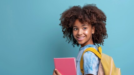 Obraz premium A Smiling Student with Tablet