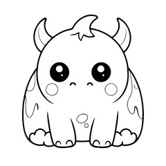 Cute vector illustration Monster doodle for children worksheet