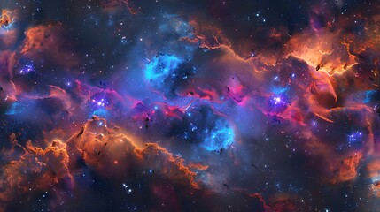 Fantastic colorful nebula. Glowing space nebula with stars.