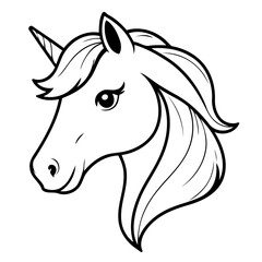 Cute vector illustration Horse for toddlers colouring page