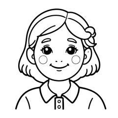 Simple vector illustration of Oldwoman colouring page for kids