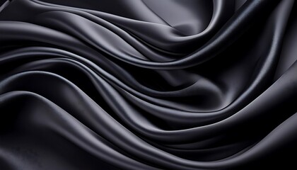 Fototapeta premium Black silk fabric background image