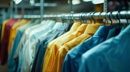 Obraz premium Dry cleaning service for office workers' shirts stock photo