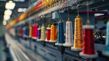 An industrial embroidery machine stock photo serves as a powerful visual tool to communicate the precision, efficiency, and technological advancements in the textile industry.