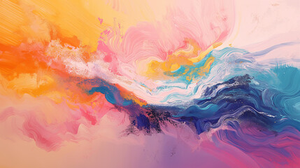 Obraz premium Abstract painting. Colorful marble texture. Fluid art.