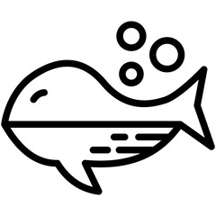 whale line icon